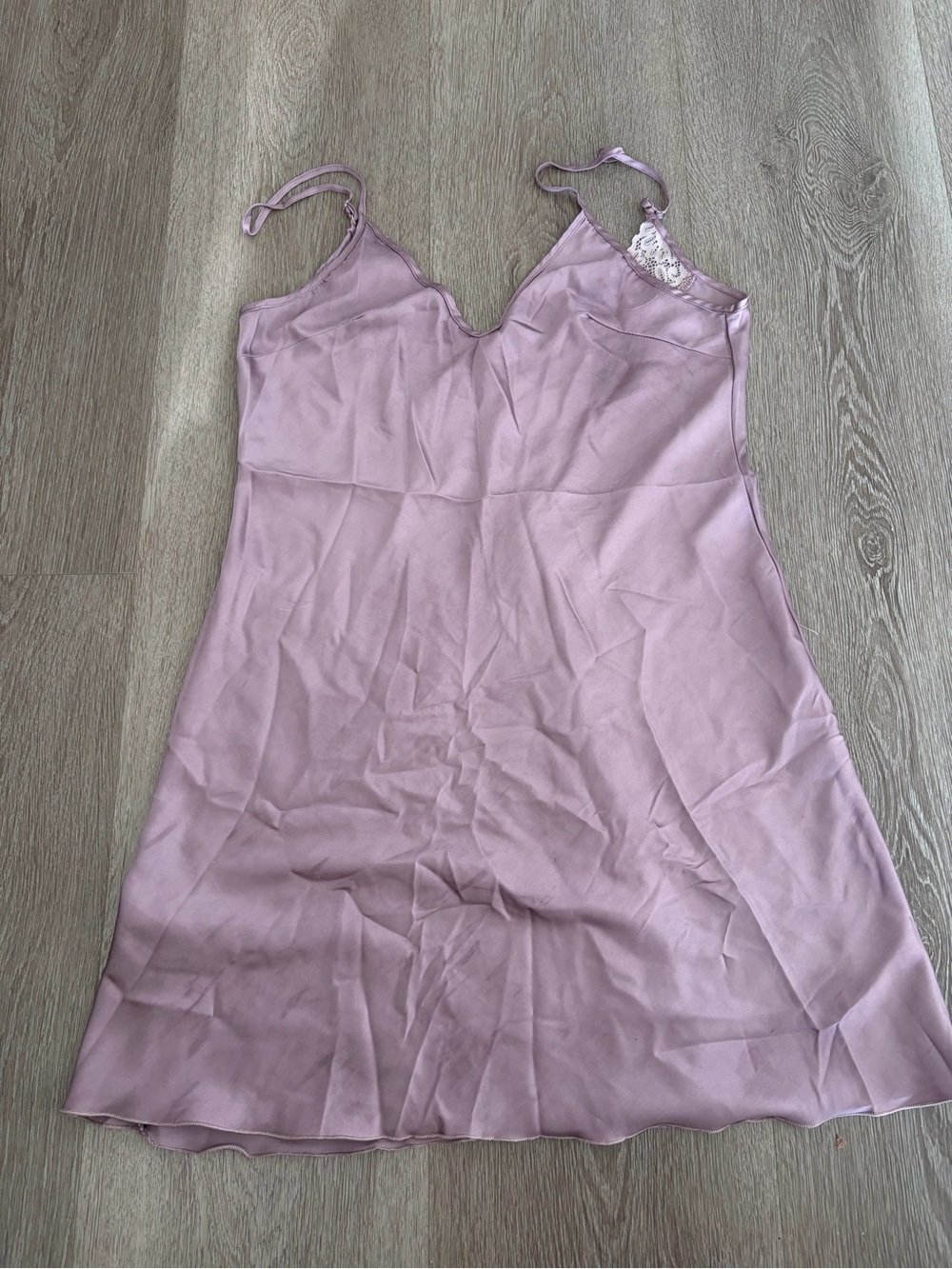 Lace satin low back slip dress